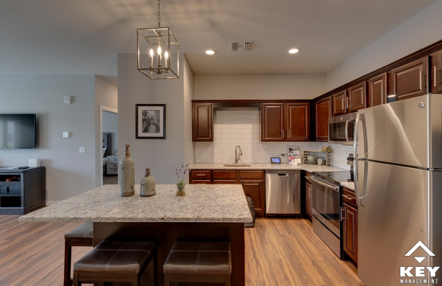 Two bedroom model apartment's kitchen