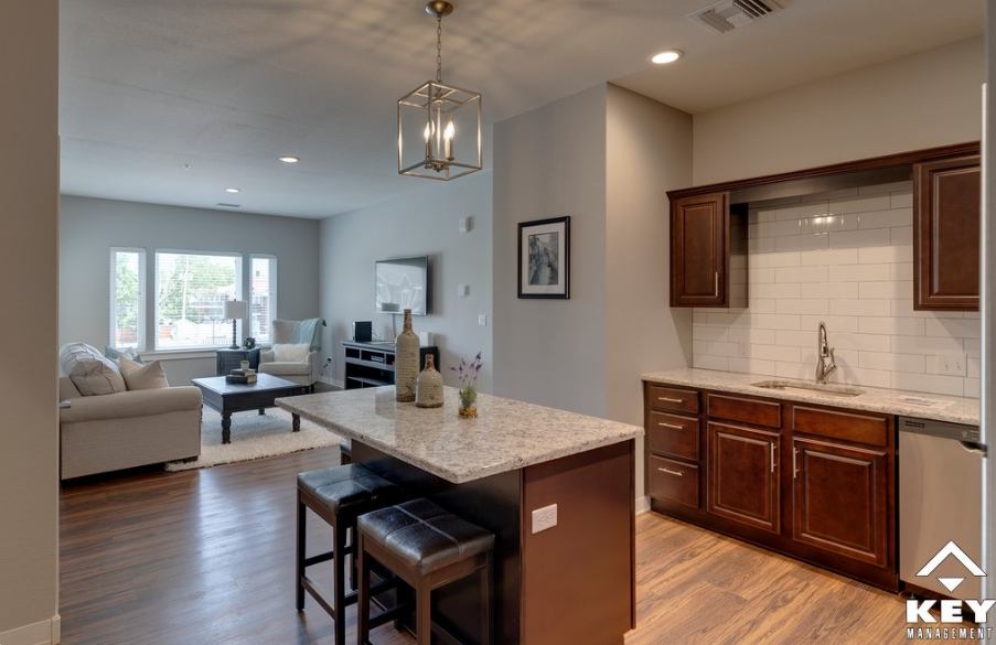 Two bedroom model apartment's living area