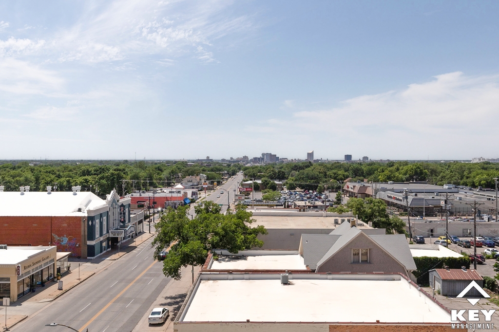 Looking toward downtown Wichita from roof terrace
